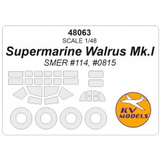 1/48 Supermarine Walrus Mk.I Masks for SMER #114/0815 (canopies and wheels)