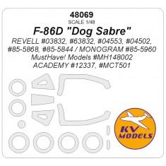 1/48 F-86D Dog Sabre Masks for Revell/Monogram #85-5960/MustHave #MH148002