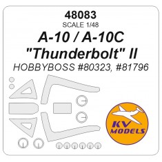 1/48 A-10/A-10C Thunderbolt II Masks for Hobby Boss #80323/81796 (canopies and wheels)