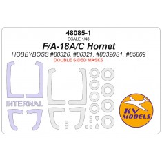 1/48 F/A-18A/C Hornet Masks for Hobby Boss [Double-sided] (canopies and wheels)