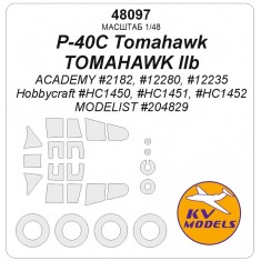 1/48 P-40C Tomahawk Mask Set (Wheels Mask Incl.) for Academy Kits