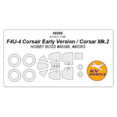 1/48 F4U-4 Corsair Early Version/Corsair Mk.2 Masking for HobbyBoss #80386, #80395