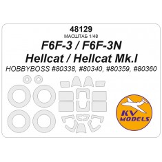 1/48 F6F Hellcat Mask Set (Wheels Mask Incl.) for HobbyBoss Kits