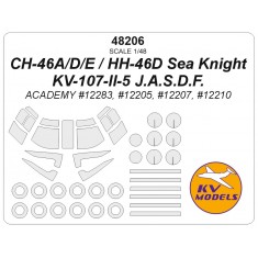 1/48 CH/HH-46D Sea Knight/CH-46E Current U.S. Marines Bull Frog Masks for Academy