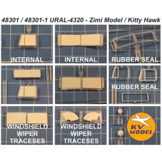 1/48 Ural-4320/APA-5D Double-Sided Mask Set for Zimi/Kitty Hawk Kits