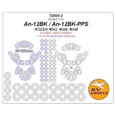 1/72 An-12BK/An-12BK-PPS Double sided Masking w/Wheel Masks for Roden #042, #046, #048