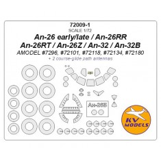 1/72 An-26/ 26RR/RT/Z/An-32/B Masking w/Wheels Masks for Amodel kits