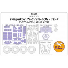 1/72 Petlyakov Pe-8/Pe-8ON/TB-7 Masking for Zvezda kits
