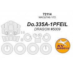 1/72 Dornier Do.335A-1PFEIL Masking w/Wheels Masks for Dragon #5009