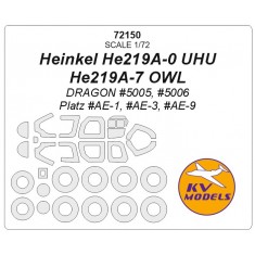 1/72 Heinkel He219A-0 Uhu/He219A-7 Owl Masking for Dragon #5005/5006/Platz #Ae-1/3/9