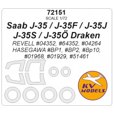 1/72 Saab J-35/J-35F/J-35J/J-35S/J-35o Draken Masking for Revell/Hasegawa