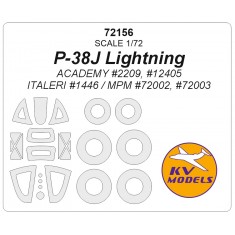 1/72 P-38 Lightning Masking for Academy #2209/12405, Italeri #1446/MPM #72002/03