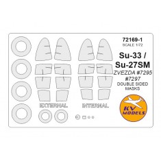 1/72 Su-27SM/Su-33 Double sided Masking w/Wheels Masks for Zvezda #7295, 7297/Revell kits