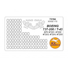 1/72 Boeing 737-200/T-43 Masking for BPK #7201, #7202, #7203, #7204, #7205