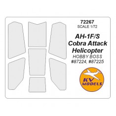 1/72 AH-1F/S Cobra Attack Helicopter Masking for HobbyBoss #87224, #87225