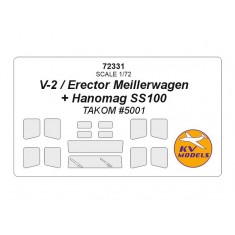1/72 V-2/Erector Meillerwagen + Hanomag SS100 Masking for Takom kit #5001