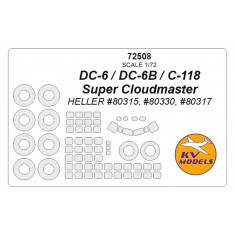 1/72 DC-6/DC-6B Masking for Heller #80315
