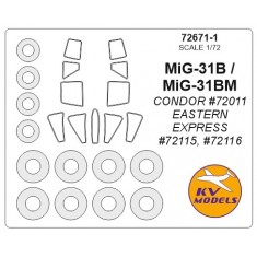 1/72 MiG-31B/BM Double-sided Masking for Condor #72011/Eastern Express #72115, #72116