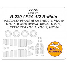 1/72 F2A-2 Buffalo 'U.S. Navy' Masks for Hasegawa (canopies and wheels)