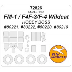 1/72 FM-1/F4F-4/F4F-3 Wildcat Masks for Hobby Boss (canopies and wheels)
