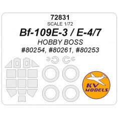 1/72 Bf-109E-4/7/Bf109E-3 Masks for Hobby Boss #80254/80261/80253 (canopies and wheels)