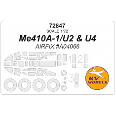 1/72 Me410A-1/U2 & U4 Masks for Airfix #A04066 (canopies and wheels)