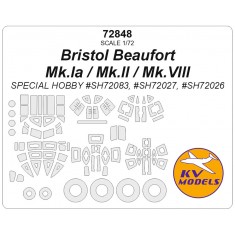1/72 Bristol Beaufort Mk.Ia/Mk.II/Mk.VIII Masks for Special Hobby (canopies and wheels)