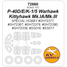 1/72 P-40D/E/K-1/5 Warhawk/Kittyhawk Mk.IA/Mk.III Masks for Special Hobby
