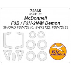 1/72 McDonnell F3B/F3H-2N Demon Masks for Sword (canopies and wheels)