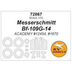 1/72 Messerschmitt Bf-109G-14 Masks for Academy #12454/1670 (canopies and wheels)
