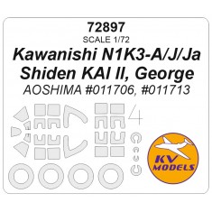 1/72 N1K3 Shiden Kai Mask Set (Wheels Mask Incl.) for Aoshima Kits