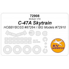 1/72 C-47 Skytrain Mask Set (Wheels Mask Incl.) for HobbyBoss/IBG Kits