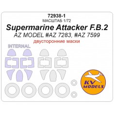 1/72 Supermarine Attacker F.B.2 (Double sided) Masking for AZ Models #7283/7599 kits