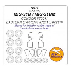 1/72 MiG-31B/BM Masking w/Wheels Masks for Condor #72011/Eastern Express #72115 #72116