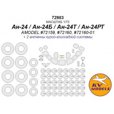 1/72 An-24/24T Masking w/Wheels Masks for A-Model #72159 #72160 #72160-01