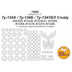 1/72 Tupolev Tu-134A/134B/134UBL Crusty Masking for A-Model kits