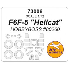 1/72 F6F-5 Hellcat Mask Set (Wheels Mask Incl.) for HobbyBoss Kits