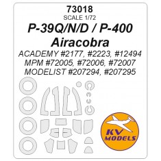 1/72 P-39 Mask Set (Wheels Mask Incl.) for Academy/MPM Kits