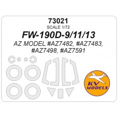 1/72 Fw190D Mask Set (Wheels Mask Incl.) for AZ Model Kits