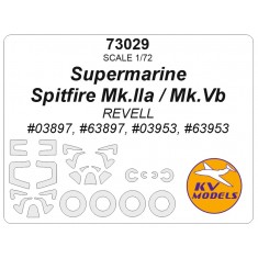 1/72 Spitfire Mk.V Mask Set (Wheels Mask Incl.) for Revell Kits