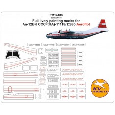 1/144 An-12BK (USSR aircraft livery/RA-12995) Masks for Aeroflot polar Eastern Express