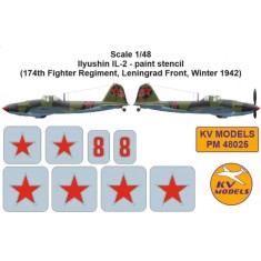 1/48 IL-2 Stencil Masks for 174th Fighter Regiment, Leningrad Front,Winter 1942 (Zvezda)
