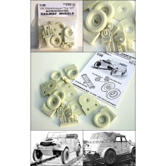 1/35 VW Kubelwagen Typ-157 Railroad Wheels Set for all Kubelwagen