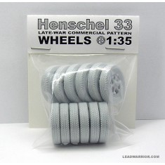1/35 Henschel 33 Truck Wheels Set (12 wheels, Late-War Type, Road Pattern)
