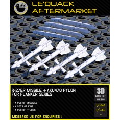 1/32 R-27ER Missiles with AKU-470 Pylons for Flanker Series (4pcs)