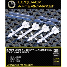 1/32 R-27ET Missiles with AKU-470 Pylons for Flanker Series (4pcs)