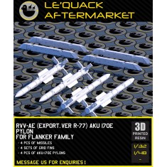 1/48 R-77 Air-to-Air Missiles with AKU-170E Pylons for Flanker Family (4pcs)