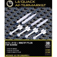 1/48 R-73 Missiles with P-72 and Wingtip Pylons for Su-30SM (4pcs)