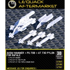 1/72 AASM-250 Hammer with PU 708 and AT730 Pylons for Rafale (6 Bombs)