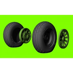 1/32 P-51 Mustang Weighted Wheels - Block Tread Tyres (All Kits)